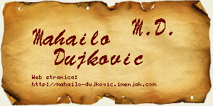 Mahailo Dujković vizit kartica